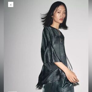 NWT Zara Satin Effect Cape Shirt NWT